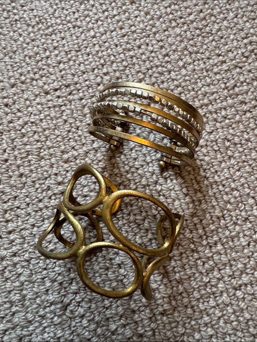 Gold Tone Open Circle Cuff Bracelet - Women Jewelry